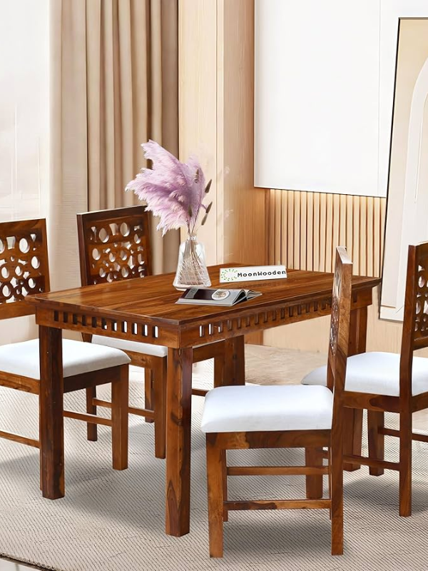 wooden dining table 4-seater by gupta furniture house